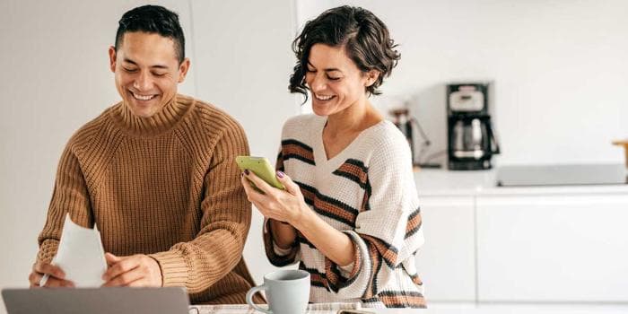 Couple smiling L